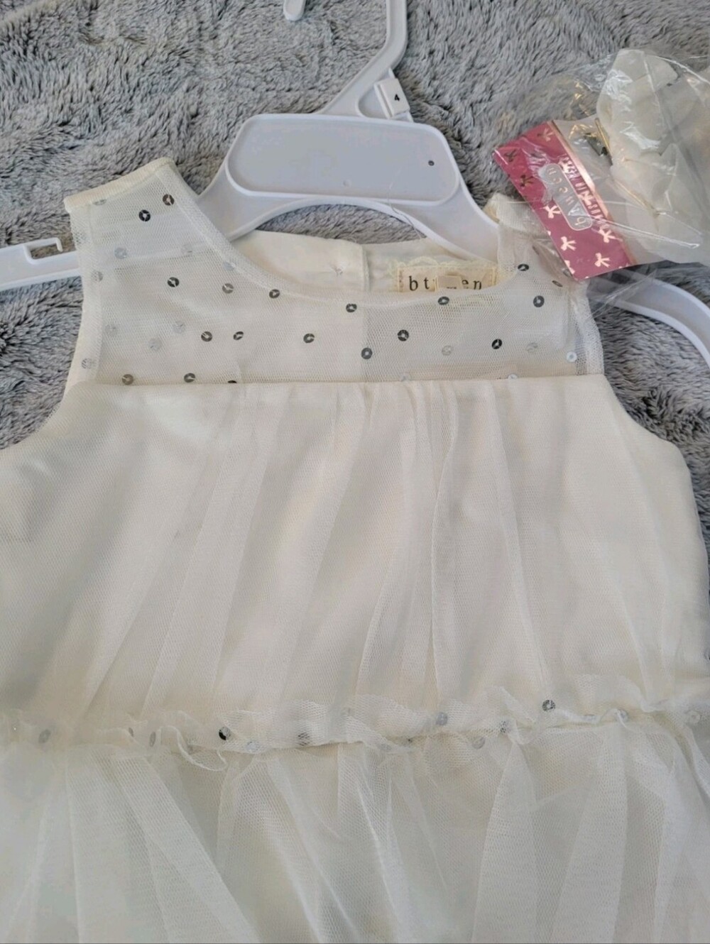 Btween Girls Size 4 Sleeveless Tulle Sequin Spring Summer Fall Flower Girl Dress - Picture 4 of 14